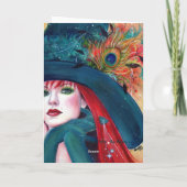 レニー・ラヴォワによる羽毛カード付きハロウィーンウィッチ カード (裏面)