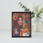 レニー・ラヴォワによる鳥と「リアーノン」女神 ポストカード (スタンド正面)