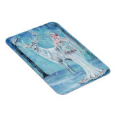 レネの鹿のポスター付き冬の休日の女神 マグネット (右側)