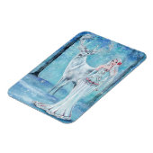 レネの鹿のポスター付き冬の休日の女神 マグネット (左側)