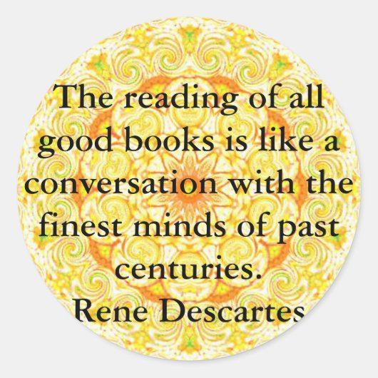 レネデカルテス文学引用文 ラウンドシール (正面)