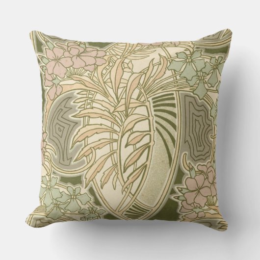 レネボークレアズアールヌーボーフラワーデザイン クッション (正面)