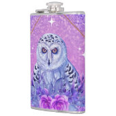 レネ・ラヴォワによるスノーウィークフクロウの女神アート フラスク (左)