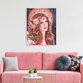 レネ・ラヴォワのリンクスとフレヤの女神 キャンバスプリント (インサイチュ (リビング))