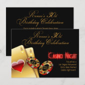 レネ ヴェガス カジノ ナイト 30歳の誕生日パーティー 招待状 (正面/裏面)