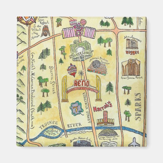 レノの地図 マグネット (正面)