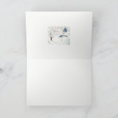 レノの水彩画からのにこやかな雪だるま シーズンカード (内部)