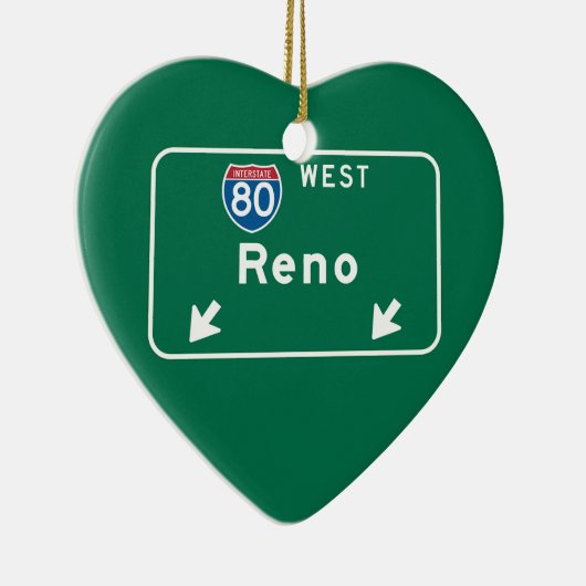 レノのNVの交通標識 セラミックオーナメント (右)