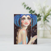 レノアと3つの目のカラス、オリジナルアート ポストカード (スタンド正面)