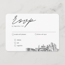 レノウェディングRSVP食事オプションメール可能 エンクロージャーカード