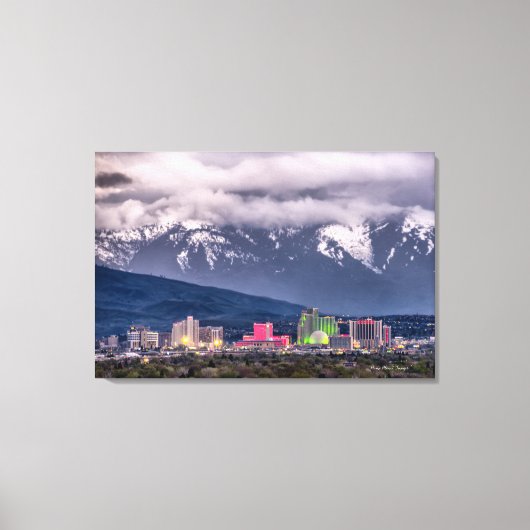 レノスカイラインオンザストームエイプリル夕べ キャンバスプリント (正面)