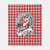 レノックスドレスクランバッジタータンチェックプレイド フリースブランケット (正面)