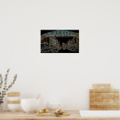 レノネバダカラフルヴィンテージ水彩画ネオン ポスター (キッチン)