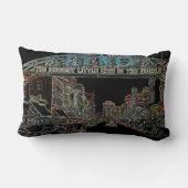 レノネバダカラフルヴィンテージ水彩画ネオン ランバークッション (裏面)