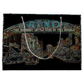 レノネバダカラフルヴィンテージ水彩画ネオン ラージペーパーバッグ (裏面)