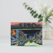 レノネバダカラフルヴィンテージ水彩画 ポストカード (スタンド正面)