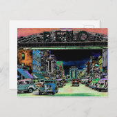 レノネバダカラフルヴィンテージ水彩画 ポストカード (正面/裏面)