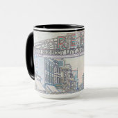 レノネバダカラフルヴィンテージ水彩画 マグカップ (正面左)