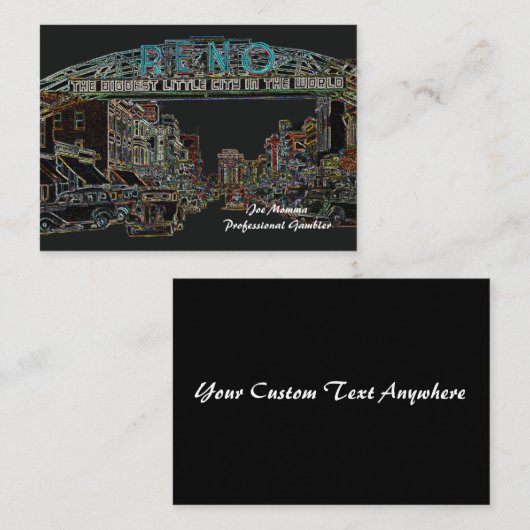 レノネバダプロフェッショナルギャンブラー又は任意の職業 コーリングカード (正面/裏面)