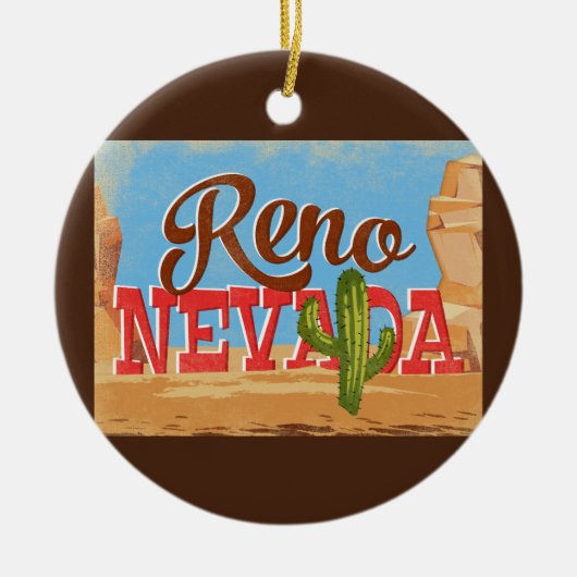 レノネバダマンガートラザートヴィンテージ旅行 セラミックオーナメント (正面)