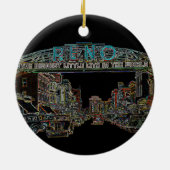 レノネバダヴィンテージカラフルネオンアート セラミックオーナメント (裏面)