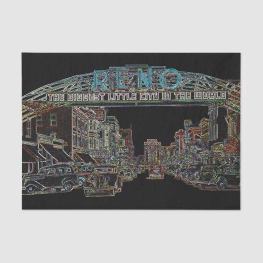 レノネバダヴィンテージカラフルネオンアート 薄葉紙 (正面)