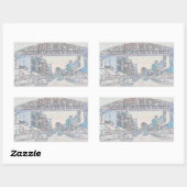 レノネバダヴィンテージカラフルネオンアート 長方形シール (シート)