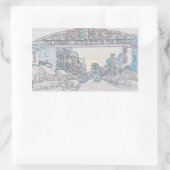 レノネバダヴィンテージカラフルネオンアート 長方形シール (バッグ)