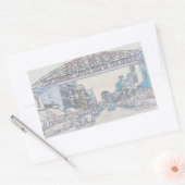 レノネバダヴィンテージカラフルネオンアート 長方形シール (封筒)