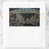 レノネバダヴィンテージカラフルネオンアート 長方形シール (バッグ)