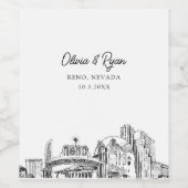 レノネバダ結婚のワパーソナライズされたインラベル ワインラベル (シングルラベル)