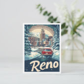 レノネバダUSAアートヴィンテージトラベルイラストレーション ポストカード (スタンド正面)