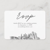 レノ結婚のミニマルなスケッチRSVP エンクロージャーカード (正面)