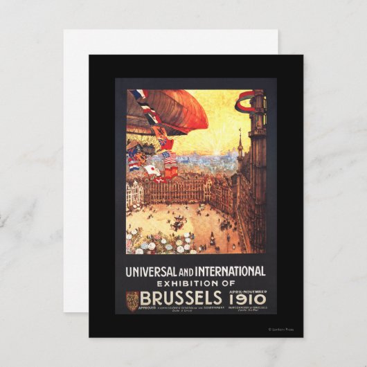 レバディ飛行船と世界の国旗の展示会 ポストカード (正面/裏面)