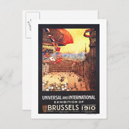 レバディ飛行船と世界の国旗の展示会 ポストカード (正面/裏面)