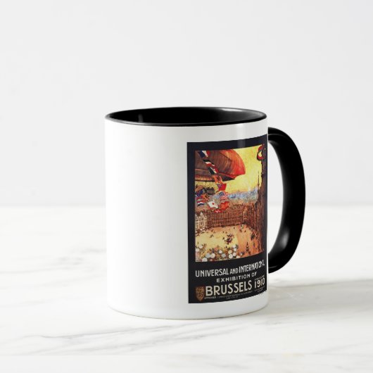 レバディ飛行船と世界の国旗の展示会 マグカップ (正面右)