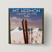レバノンとシリアのハーモンスキー山 缶バッジ (正面)