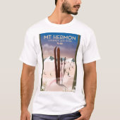 レバノンとシリア ヘルモン山 スキー Tシャツ (正面)