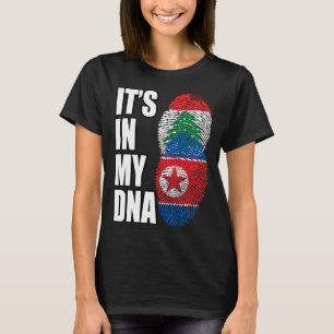 レバノンと北朝鮮のミックスDNA伝統国旗 Tシャツ