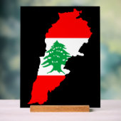 レバノンの国旗を持った地図 アクリルサイン (ニュートラル)
