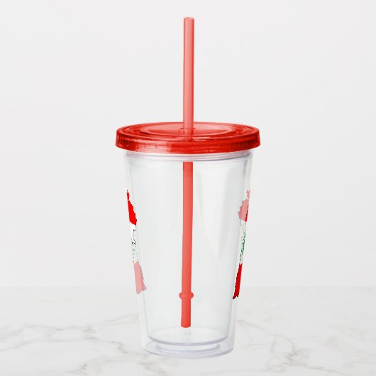 レバノンの国旗を持った地図 アクリルタンブラー (右)