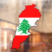 レバノンの国旗を持った地図 ウィンドウサイン (シート2)
