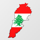 レバノンの国旗を持った地図 ウィンドウサイン (シート)
