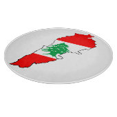 レバノンの国旗を持った地図 カッティングボード (角)