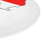 レバノンの国旗を持った地図 カッティングボード (角)