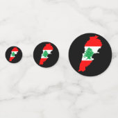 レバノンの国旗を持った地図 コンフェッティ (裏面)