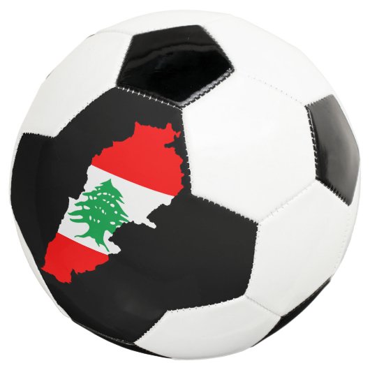 レバノンの国旗を持った地図 サッカーボール (3/4)