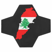 レバノンの国旗を持った地図 サッカーボール (フラット)