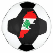 レバノンの国旗を持った地図 サッカーボール (正面)