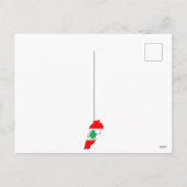 レバノンの国旗を持った地図 シーズンポストカード (裏面)